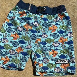 Fish Print Kids Urban Pipeline Swim Shorts